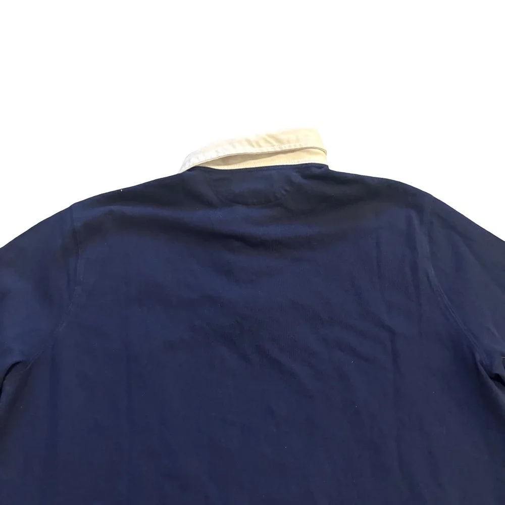 Polo Ralph Lauren Mens XL Navy Blue Big‎ Pony Custom Slim Fit Rugby Shirt L/S